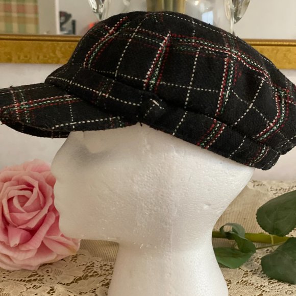 Vintage D&Y Elastafit Plaid Wool Blend Hat - Picture 3 of 6